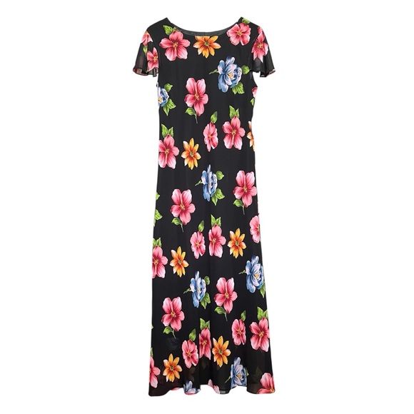 Mary McFadden Dresses & Skirts - NWT VTG Mary McFadden  Dress BLK SZ 12 Floral Wedding Maxi Flowy Party